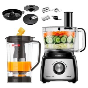 Multiprocessador de Alimentos Mondial MPN01BF Turbo Chef 9 em 1, 2