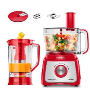 Multiprocessador Turbo Chef 5 em 1 Mondial Vermelho 1000W
