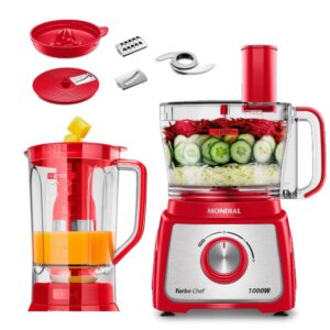 Multiprocessador Turbo Chef 7 em 1 Mondial Vermelho 1000W