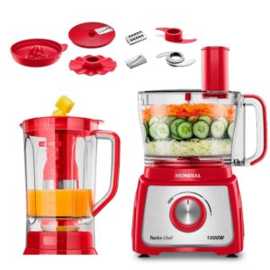 Multiprocessador Turbo Chef 9 em 1 Mondial Vermelho 1000W