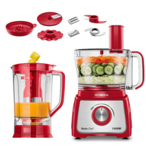 Multiprocessador Turbo Chef 9 em 1 Mondial Vermelho 1000W