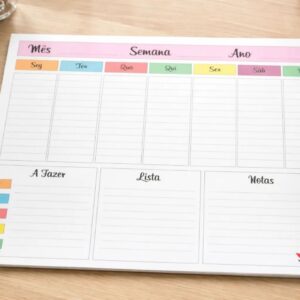 Mural Planner Planejamento Lousa Magnetica Semanal Planejador