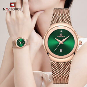 Naviforce 5004 Relógio De Pulso Feminino De Quartzo Com Pulseira De