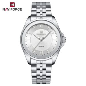 Naviforce 5067 Elegante E Refinado Numeral Romano Pulseira De Aço — Relógios e Óculos