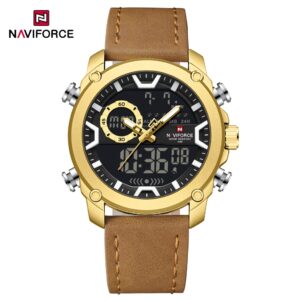 Naviforce 9261 Relógio Masculino Com Pulseira De Couro Genuíno