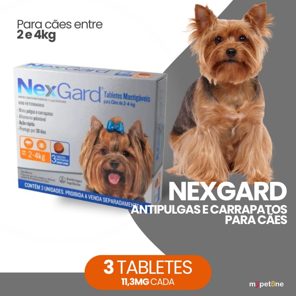 NexGard 11,3 mg para Cães de 2 a 4 Kg 3 Tabletes — Informática