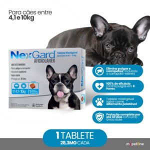 NexGard 28,3 mg para Cães de 4,1 a 10 Kg 1 Tablete
