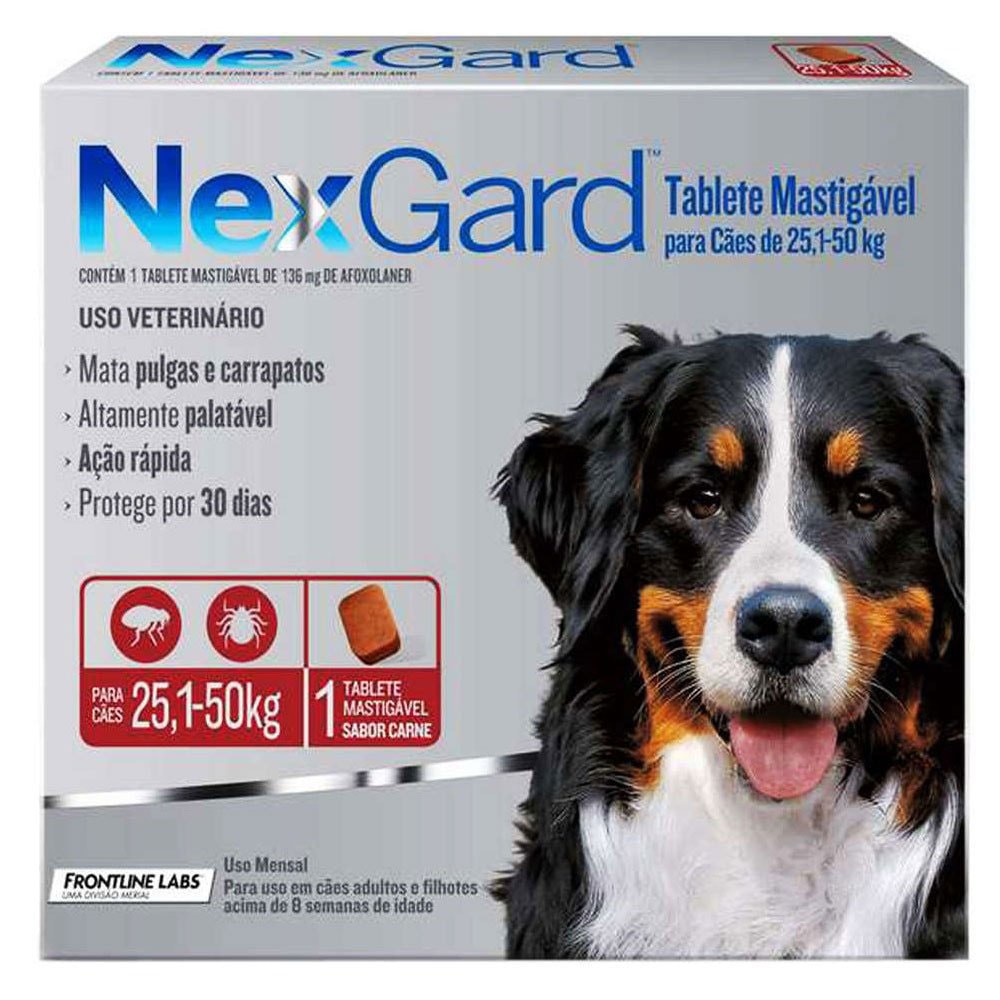 Nexgard Antipulgas e Carrapatos para Cães de 25,1 a 50kg 1 Tablete — Informática
