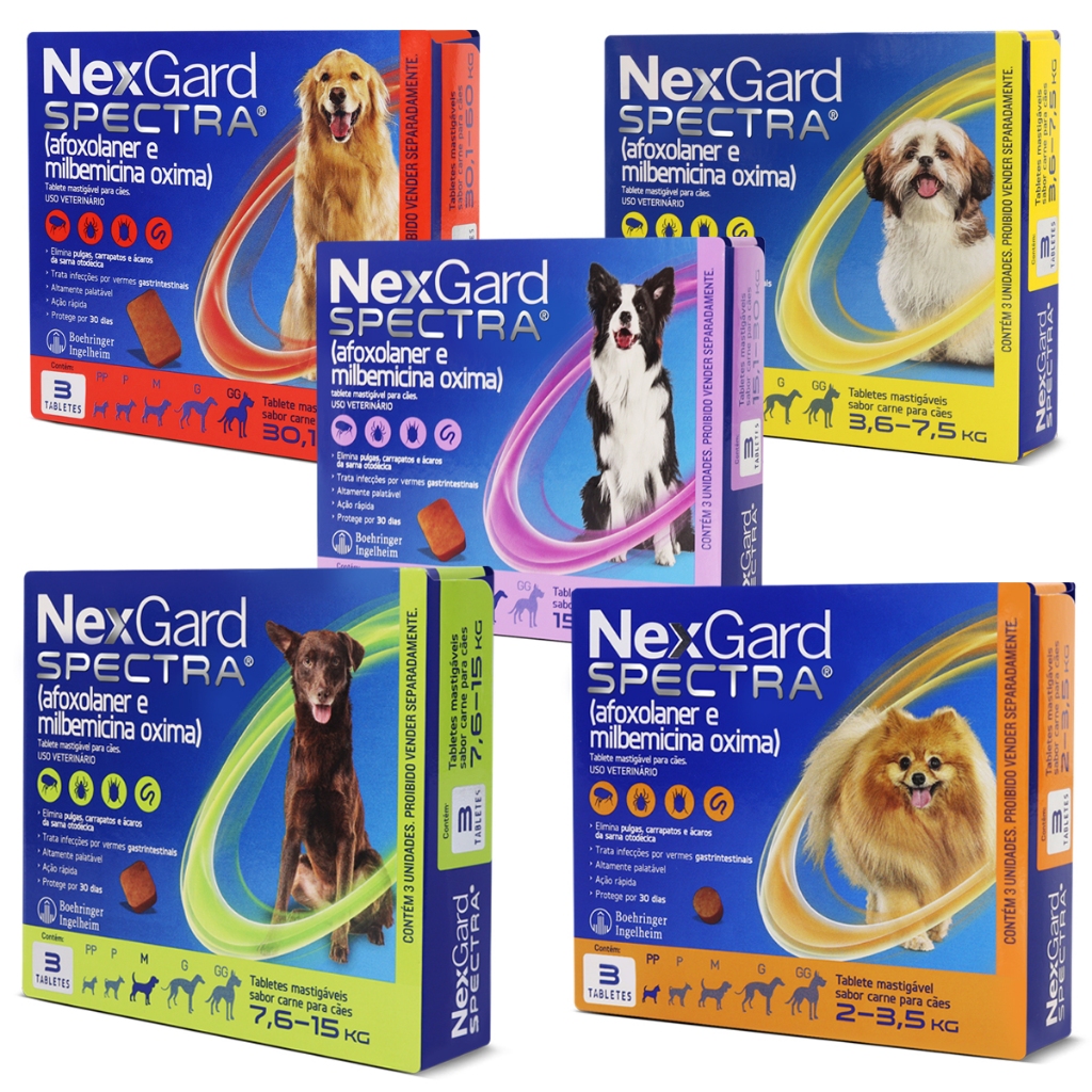 Nexgard Spectra Cães de 2 a 60kg c 3 Tabletes Antipulgas e Carrapatos — Informática