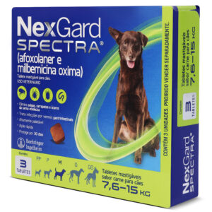 Nexgard Spectra M 7,6kg A 15 Kg 3 Tabletes Antipulgas e Carrapatos