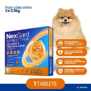 NexGard Spectra para Cães de 2 a 3,5 Kg 1 Tablete