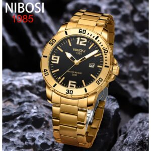 Nibosi 100 Original Moda Masculina Slim Milan Pulseira De Aço