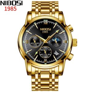 Nibosi 2516 Relógio Masculino Cronógrafo De Quartzo à Prova D’água De