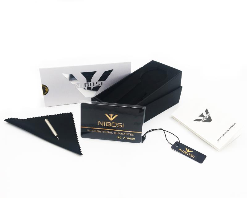 Nibosi Caixas de relógio originais da Presente Dropshipping (preto