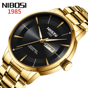Nibosi Luxury Gold Relógio Masculino casual À Prova D’água