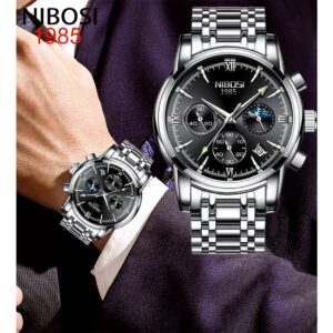 Nibosi Relógio De Pulso Masculino Casual À Prova D’água Criativo Com