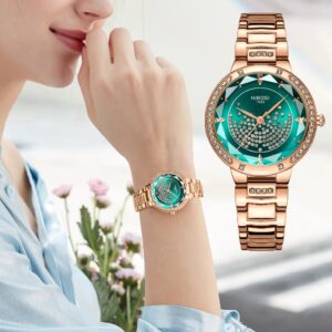 Nibosi Relógio Feminino Moderno E Elegante Com Diamante Decorativo À