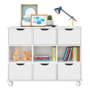 Nicho Organizador 6 Gavetas Branco Brilho Qmovi