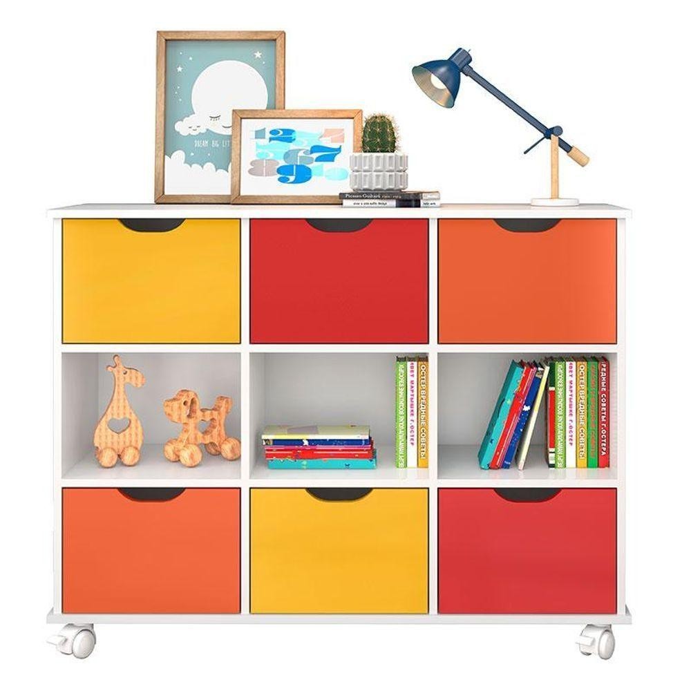Nicho Organizador 6 Gavetas Branco Color Qmovi