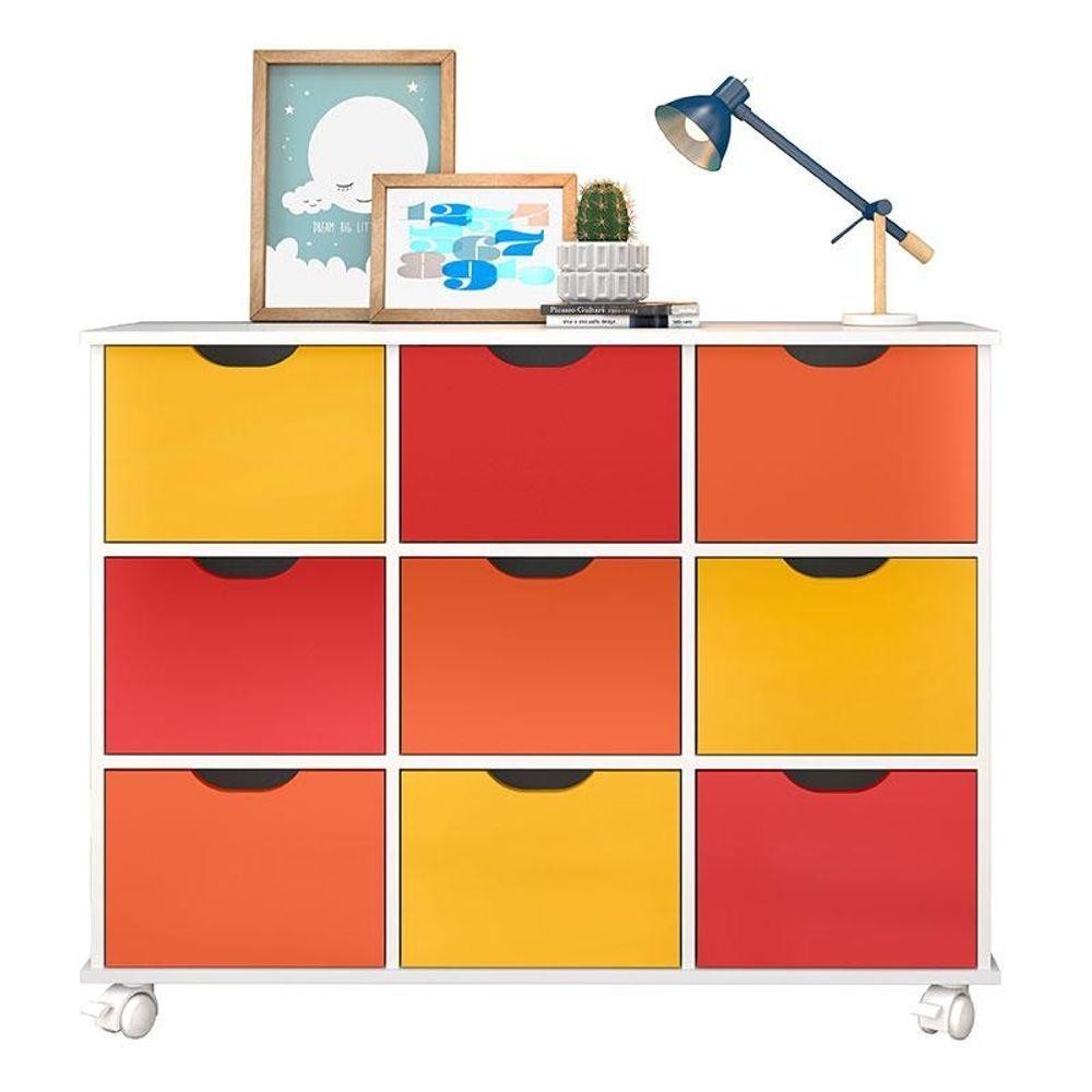 Nicho Organizador 9 Gavetas Branco Color Qmovi