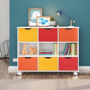 Nicho Organizador com 6 Gavetas Colorido Branco Branco Colorido Branco