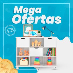 Nicho Organizador com Rodízios Toys 3 Gavetas Branco Mpozenato