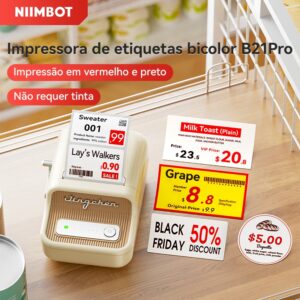 Niimbot B21Pro Impressora De Etiquetas Fotográfica Portátil