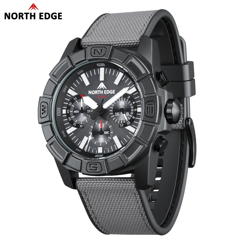 North Edge Blaze Relógio Masculino Original Com Energia Solar 50M À