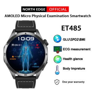 North Edge ET485 Amoled Full Touch Screen Relógio Inteligente Ecge