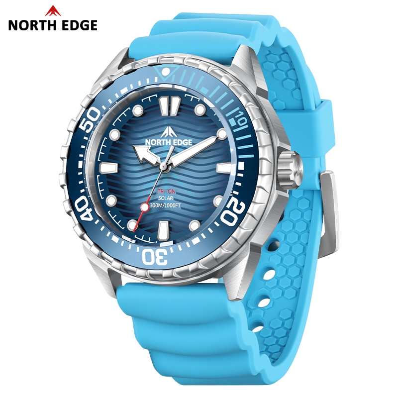 North Edge Triton Energia Solar Estilo Militar Relógio 300M À Prova — Relógios e Óculos