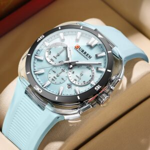 Novo Curren Relógio Masculino Marca Genuína Moda Pulseira De Silicone