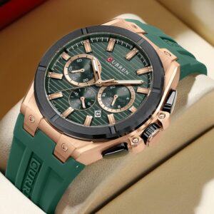 Novo Curren Relógio Masculino Marca Genuína Moda Pulseira De Silicone