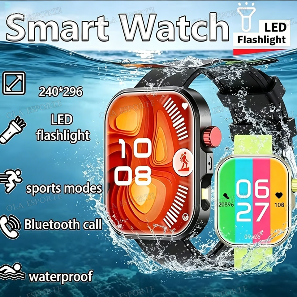 Novo Relógio Inteligente Masculino Lanterna À Prova Dwaterproof Água