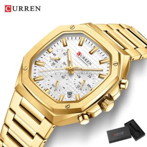 Novo Relógio Masculino Curren Marca Original Mãos Luminosas De Aço