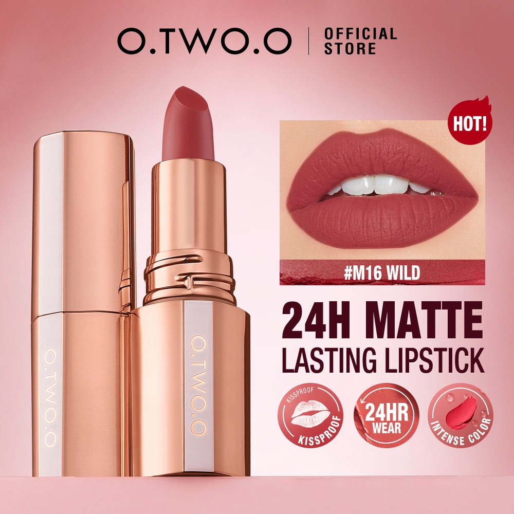 O.two.o Batom Mate Kissproof Lip Gloss 24H Duradouro Acabamento Liso