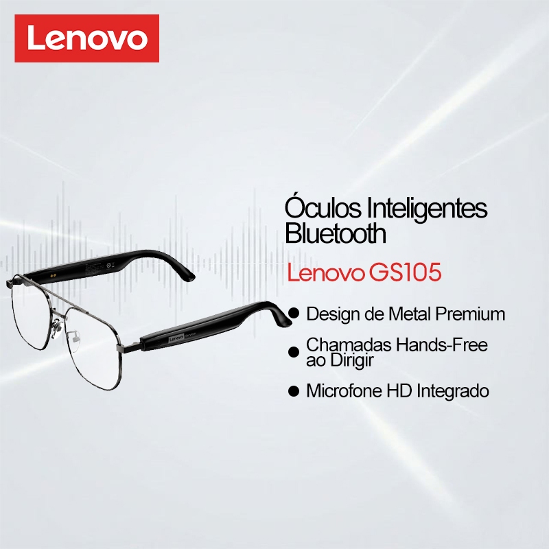 Óculos Inteligentes Lenovo E Armação De Fone De Ouvido Bluetooth Com — Áudio e Fones