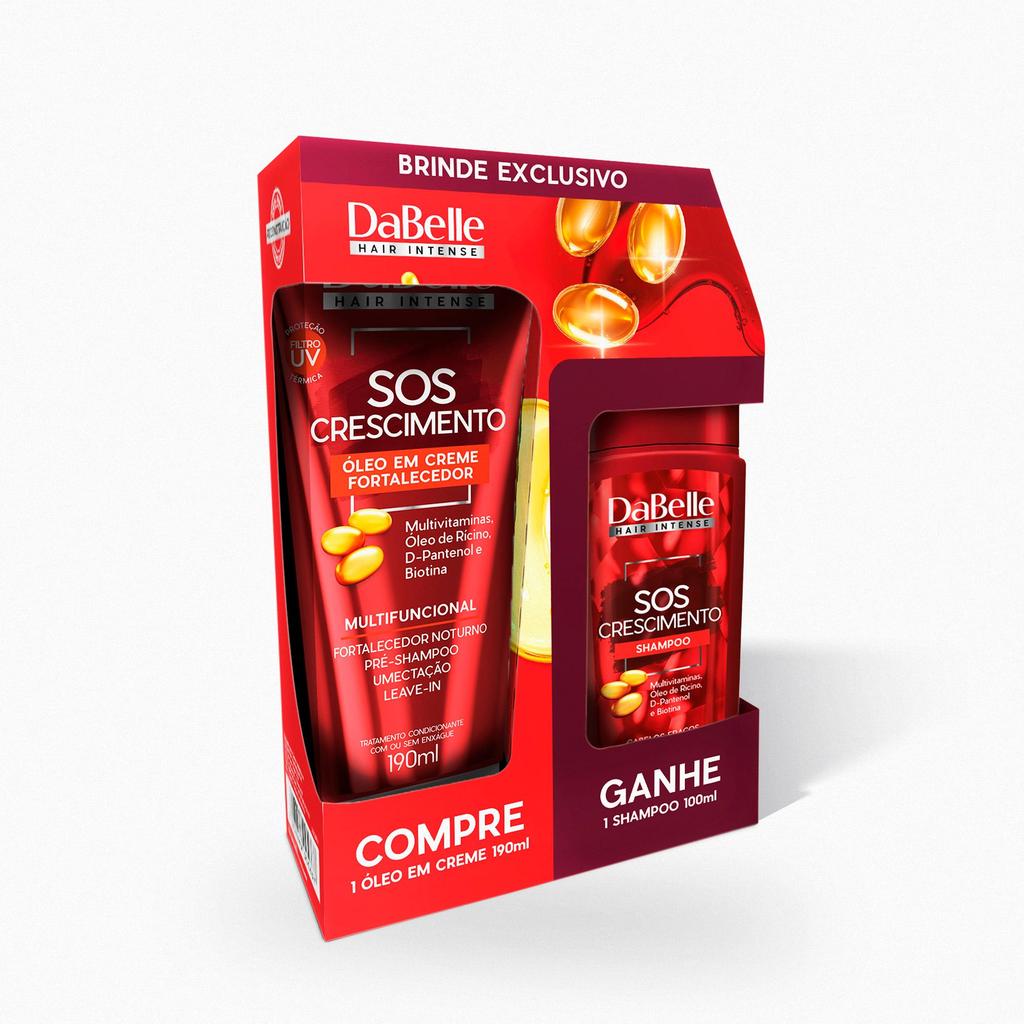 Óleo em Creme Sos Crescimento 190ml Ganhe Mini Shampoo 100ml Dabelle