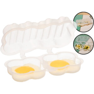 Omeleteira Portátil Dupla Micro-Ondas Forma Para Cozinhar Fritar Ovos