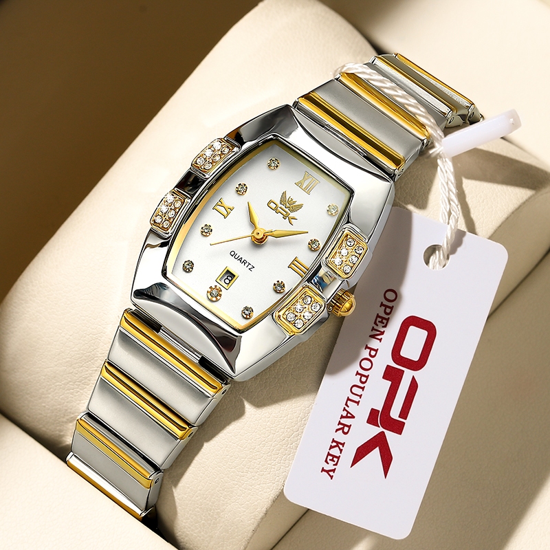 Opk Relógio Feminino Brilhante Dourado Luxo Orient Original A Prova D — Relógios e Óculos