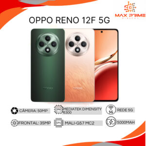 Oppo Reno 12F 5G,256GB e 12GB RAM, Câmera 50MP, Processador MediaTek