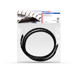 Organizador de Cabos Espiral 1 2" Preto com 2 Metros Hellermann