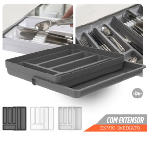 Organizador de Gaveta com Extensor Porta Talheres Separador de Talher