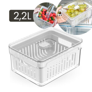 Organizador de Geladeira 2,2 Litros para Saladas Frutas Vegetais
