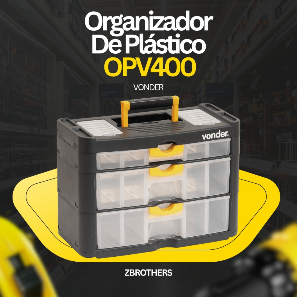 Organizador De Plastico Com Alça E Gavetas Vonder — Organização