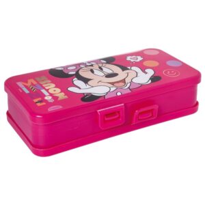 Organizador Duplo Minnie Rosa Multiuso Porta Lápis Borracha Caneta