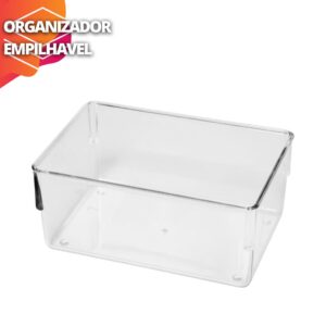 Organizador Empilhavel Acrilico Para Escritorio Cozinha E Gavetas