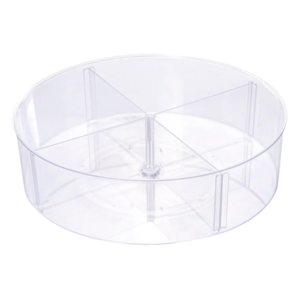 Organizador Giratório Multiuso Grande 30cm Com Divisórias Plasútil — Organização