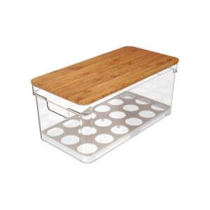 Organizador ovos com tampa bambu Ou 36un Linha Clear Fresh