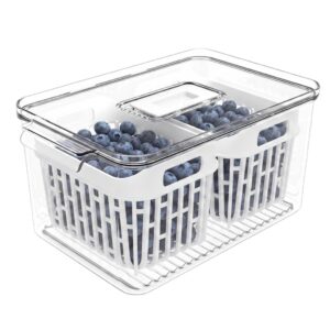 Organizador Pequeno com 2 Cestos 3,2L, Cor Cristal, linha Dry Coza