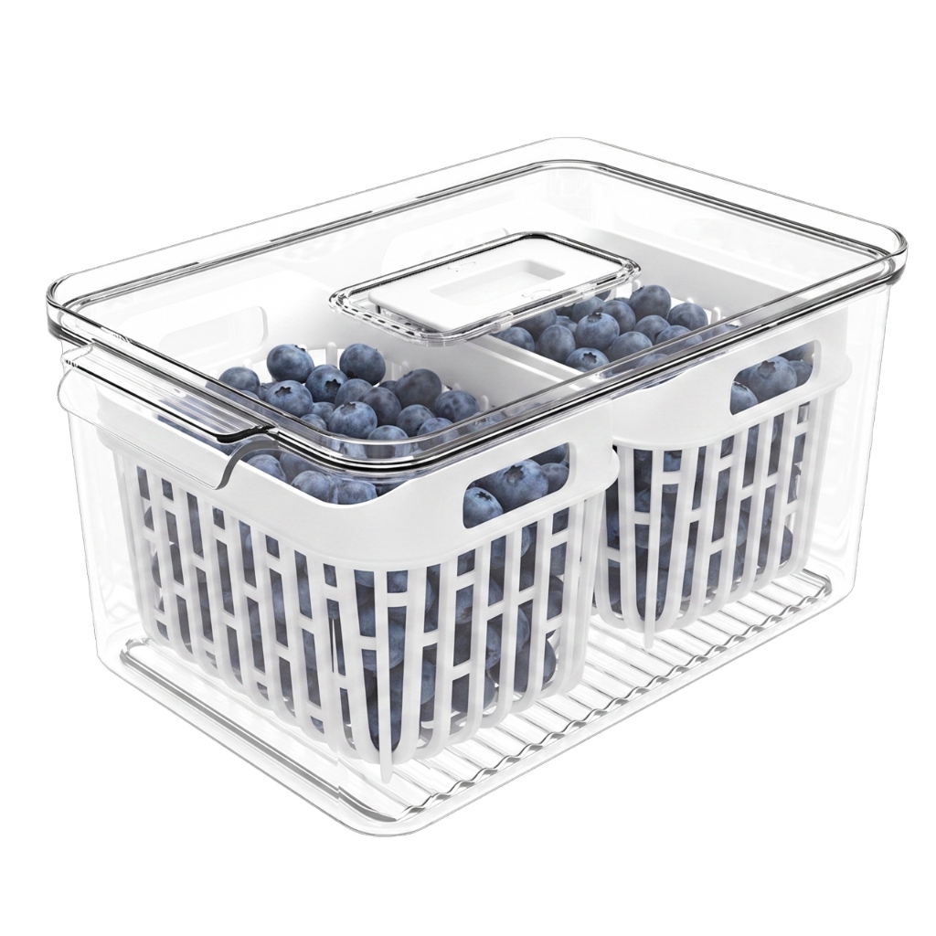 Organizador Pequeno com 2 Cestos 3,2L, Cor Cristal, linha Dry Coza — Organização